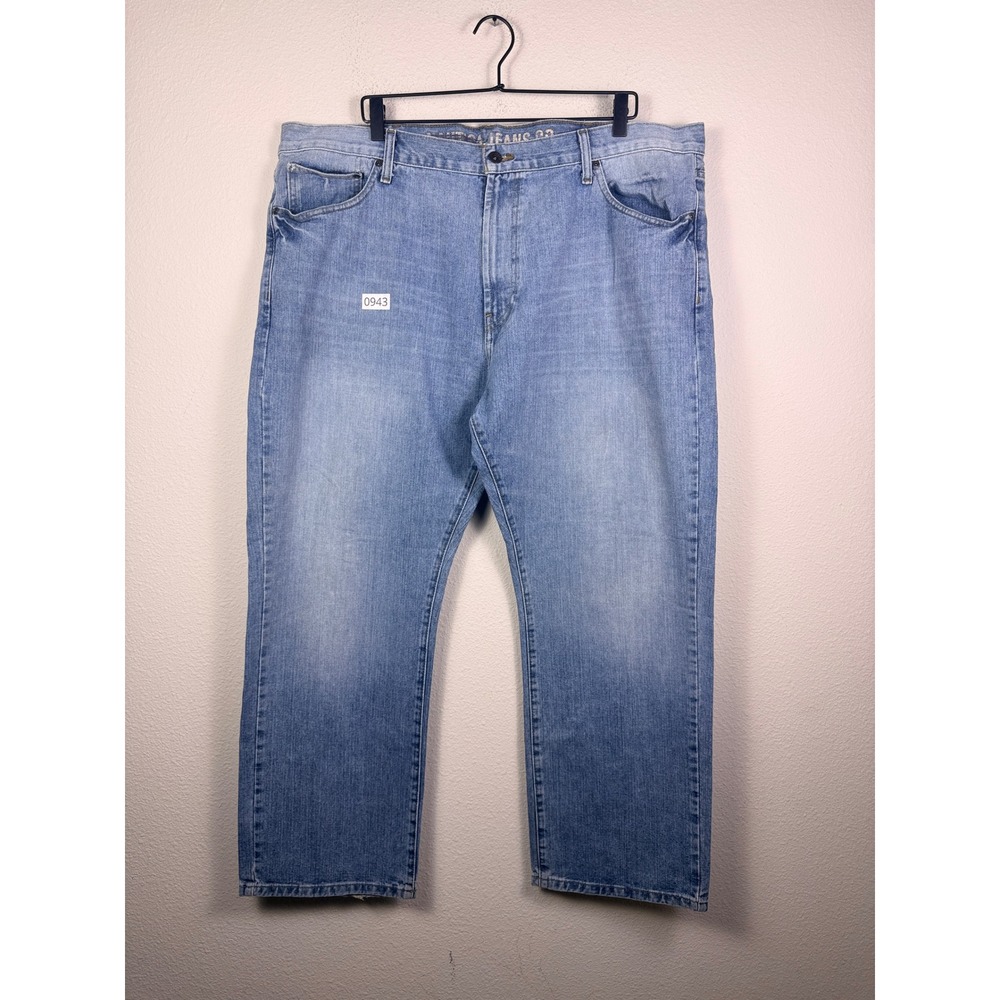 Nautica Jeans Co Mens 42x30 Light Wash Blue Denim Straight Leg Cotton Jeans